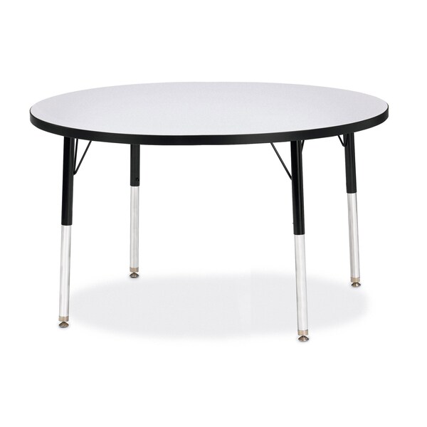 Jonti-Craft Berries Round Activity Table, 42 in. Diameter, E-height, Freckled Gray/Black/Black 6468JCE180 - main
